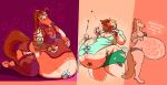 anthro babydoll belly big_belly bikini bottomwear breasts brown_hair brown_tail button_(fastener) button_pop canid canine canis clothed clothing domestic_dog eyebrows female fingers fur garter_straps hair hi_res huge_belly hyper hyper_belly hyper_pregnancy internal kneeling legwear mammal multicolored_hair natey_(ritts) nightgown nonbinary_(lore) one_eye_closed onomatopoeia open_mouth panties ponytail pregnant ritts shorts solo sound_effects standing stockings swimwear tail tattoo teeth text thick_thighs thigh_highs tongue tongue_out translucent translucent_clothing two-piece_swimsuit two_tone_hair underwear wardrobe_malfunction white_body white_fur wink yellow_tail