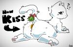 2022 anus artist_name barely_visible_anus blush blush_lines butt claws directional_arrow domestic_cat english_text feces feces_on_body feces_on_butt felid feline felis female feral jubb looking_at_viewer looking_back looking_back_at_viewer lying mammal mistletoe mistletoe_on_tail oblivious on_front pawpads pink_pawpads plant question_mark raised_tail simple_background solo tail text white_background white_claws