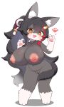 2025 3:5 3_toes 4_fingers absurd_res accessory alternate_species anthro anthrofied areola arms_bent bangs big_breasts biped black_ears black_hair black_nose black_tail blush breasts canid canine canis collarbone cute_fangs digital_media_(artwork) eyebrow_through_hair eyebrows eyelashes fangs feet female female_anthro fingers full-length_portrait fur genitals glistening glistening_areola glistening_breasts glistening_nipples gloves_(marking) grey_body grey_breasts grey_fur grey_inner_ear hair hair_accessory handpaw heart_symbol hi_res highlights_(coloring) hololive huge_breasts inner_ear_fluff kemono leg_markings long_hair looking_at_viewer mammal markings multicolored_body multicolored_fur multicolored_hair navel nipples nude nude_anthro nude_female ookami_mio open_mouth open_smile orange_eyes pawpads paws pink_areola pink_mouth pink_nipples pink_pawpads pink_tongue ponytail portrait puffy_nipples pupils red_highlights shaded short_stack simple_background smile smiling_at_viewer socks_(marking) solo standing tail tail_around_leg teeth thick_thighs third-party_edit three-quarter_view toes tongue translucent translucent_hair tuft two_tone_body two_tone_fur two_tone_hair vtuber vulva white_background white_body white_fur white_inner_ear_fluff white_pupils white_sclera wide_hips wolf zazami_d