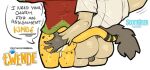 2025 anthro backsack balls big_butt black_spots boss_(twende) bottomless brown_body brown_fur bubble butt butt_focus butt_grab butt_shot butt_squeeze cheetah clothed clothing dialogue duo english_text entwined_tails felid feline fur genitals glistening glistening_butt hand_on_butt hi_res hyena jacket kimbe_(twende) ledange long_tail male male/male mammal markings mature_male raised_arm raised_tail rear_view shirt simple_background size_difference spots spotted_body spotted_fur squeezing tail tail_around_partner tail_coil tan_body tan_fur text topwear twende_(series) watermark white_background yellow_body yellow_fur