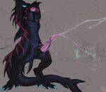 animal_genitalia animal_penis anthro aquatic_dragon bai_(laobai) being_watched big_penis bodily_fluids casual_erection casual_nudity casual_orgasm cetacean_genitalia cetacean_penis cloaca cum cumshot digitigrade dragon ejaculation erection excessive_genital_fluids genital_fluids genitals grey_background hands-free hands_behind_head hi_res huge_penis humming laobai long_penis looking_at_another male marine muscular muscular_anthro mythological_creature mythological_scalie mythology orgasm penis red_body scalie simple_background solo_focus sound_effects tapering_penis throbbing throbbing_penis vocalization wide_stance