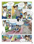 ailurid anthro art_(pandapaco) bottomwear cheek_tuft clothed clothing comic detailed_background dialogue dipstick_tail duo english_text eyewear facial_tuft feet_together footwear fully_clothed gloves_(marking) hi_res hoodie human male mammal markings note pandapaco procyonid raccoon shoes skateboard skateboarding speech_bubble tail tail_markings text topwear tuft vehicle