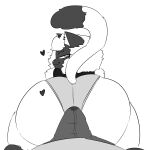 anthro big_butt bodily_fluids bulge butt duo felid feline female first_person_view genital_fluids hi_res hot_dogging hzinoc looking_back male male/female mammal monochrome precum rear_view sex smile smug