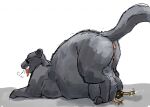 2012 all_fours anthro anus ass_up balls belly big_anus big_balls big_belly black_body black_fur breath brown_body brown_fur brown_hair butt colored domestic_cat duo eyewear felid feline felis feral forced fur genitals green_eyes guide_lines hair huge_anus huge_balls jeri_kleinlowe looking_back looking_pleasured macro male male/male male_anthro male_feral mammal micro nude_anthro nude_feral nude_male overweight pantherine perineum pink_anus pinned puffy_anus raised_tail rear_view simple_background smile struggling sunglasses tail tan_body tan_fur tongue tongue_out trapped trapped_under_balls under_balls vincent_(vincent) white_background