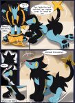 2015 all_fours ambiguous_gender anthro anthro_to_feral asian_clothing biped black_body black_fur black_pawpads blue_body blue_fur clothed clothing colored east_asian_clothing english_text eyes_closed female_(lore) feral fur generation_4_pokemon hair hi_res inside japanese_clothing kimono kirara_(swack16) luxray markings motion_lines nintendo nude open_mouth pawpads pokemon pokemon_(species) quadruped red_sclera smile solo standing tail text transformation transformation_sequence undressing wolferion yellow_markings
