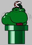 armless big_butt bodily_fluids bulge butt chip_at_night clothing drooling elemental_creature flora_fauna grey_background male mario_bros moobs morbidly_obese morbidly_obese_male nintendo obese obese_male overweight overweight_male piranha_plant plant saliva simple_background solo thong tongue tongue_out underwear