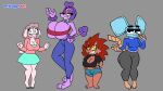 16:9 amelia_hedge anthro big_breasts bovid breasts canid canine canis caprine cindy_muroid clara_soffers domestic_dog eulipotyphlan female group hedgehog hi_res huge_breasts mammal medium_breasts murid murine penelope_de_caniche poodle protagon rat rodent sheep thick_thighs under_boob wide_hips widescreen