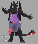 absurd_res animal_genitalia anthro athletic athletic_wear balls big_balls bottomwear canine_genitalia clothing donisette dragon dreamworks european_mythology fin fury_(httyd) genitals greeting hi_res how_to_train_your_dragon huge_balls hyper hyper_balls hyper_genitalia ineffective_clothing inviting knot knotted_penis male membrane_(anatomy) membranous_wings muscular mythological_creature mythological_scalie mythology night_fury nipples oblivious penis scalie shirt shorts solo spiked_penis spikes spikes_(anatomy) tail tail_fin tank_top toothless topwear vein wardrobe_malfunction western_dragon wings