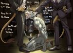 5_fingers 5_toes abs absurd_res anthro anthro_on_anthro anthro_penetrated anthro_penetrating anthro_penetrating_anthro asphyxiation athletic athletic_anthro athletic_male balls bdsm beastars big_penis black_nose bodily_fluids body_writing bondage bound brown_hair butt canid canine canis choking claws clothed clothed/nude clothed_anthro clothed_male clothed_sex clothing cum cum_covered cum_from_nose cum_in_mouth cum_in_nose cum_inside deep_throat dialogue dominant dominant_male drooling english_text erection eyes_closed face_fucking fangs feet felid finger_claws fingers forced foreskin free_(beastars) fur gagging genital_fluids genitals grey_body grey_fur group group_sex hair hands_behind_back hands_tied hi_res humanoid_feet humanoid_genitalia humanoid_hands humanoid_penis irrumatio kneeling legoshi_(beastars) lion male male/male male_penetrated male_penetrating male_penetrating_male mammal messy navel nude nude_anthro nude_male oral oral_penetration pantherine penetration penile penis penis_in_mouth plantigrade precum prisoner rape restraints rope rope_bondage rough_sex saliva sex shishigumi_(beastars) standing story story_in_description submissive submissive_male suit sweat tail tail_between_legs tally_marks tan_body tan_fur tears teeth text threesome toe_claws toes tongue trio_focus tush_(artist) wolf