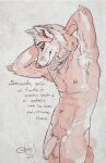 2018 anthro areola arm_tuft armpit_hair arvo92 athletic athletic_anthro athletic_male ball_tuft balls biped body_hair butt canid canine canis casual_nudity chest_tuft dated elbow_tuft flaccid foreskin genitals half-closed_eyes hands_behind_head head_tuft humanoid_genitalia humanoid_penis italian_text jewelry line_art long_foreskin looking_down male male_anthro mammal monochrome narrowed_eyes navel necklace necklace_only nipples nude nude_anthro nude_male pecs penis pinup portrait pose pubes red_and_white seductive signature simple_background slim slim_anthro slim_male solo standing tail tasteful_nudity text three-quarter_portrait three-quarter_view tuft unretracted_foreskin vein veiny_penis whisker_spots whiskers white_background wolf