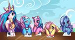  equine female fluttershy_(mlp) friendship_is_magic hair horn horse long_hair looking_at_viewer my_little_pony pegasus pony princess_celestia_(mlp) tartii trixie_(mlp) wings 