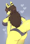 2025 anthro big_breasts big_butt black_bra black_clothing black_panties black_underwear bra breasts brown_body brown_fur brown_hair brown_nose butt canid canine canis clothed clothing crossgender dreanzwolf female fur hair hi_res huge_breasts huge_butt long_hair mammal mtf_crossgender panties partially_clothed partially_clothed_female pawwy_zephuros_(dreanzwolf) pinup pose sexy_underwear solo tail underwear wolf yellow_arms yellow_body yellow_breasts yellow_butt yellow_chest yellow_fur yellow_tail