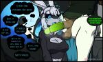 absurd_res admiring_penis anthro big_penis big_tail blue_eyes blue_tongue bodily_fluids breasts cleavage cleavage_cutout clothed clothing cutout duo elin_(psychorodent) erection female fur genital_fluids genitals glans hair heart_eyes heart_symbol hi_res humanoid_genitalia humanoid_penis in_heat lillian_(psychorodent) long_ears male male/female mythology penis precum psychorodent scalie shirt snatyr tail thick_tail tongue topwear vein veiny_penis white_body white_fur white_hair