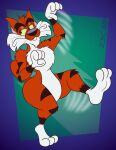 2024 3_toes 4_fingers abstract_background acting_like_a_cat adventures_from_the_book_of_virtues alternate_version_at_paywall anthro arm_tuft barefoot belly biped black_eyebrows black_nose black_stripes bobcat brown_eyes butt casual_nudity cheek_tuft chest_tuft chin_tuft colored countershade_face countershade_torso countershading digital_drawing_(artwork) digital_media_(artwork) elbow_tuft eyebrows facial_tuft feet felid feline fingers flat_colors fluffy fluffy_chest frowning_at_viewer fur gavanzude glance gloves_(marking) half-closed_eyes head_tuft hi_res humanoid_feet humanoid_hands humanoid_heel knee_tuft leg_markings leg_tuft lines_drawn looking_at_viewer lynx male mammal markings motion_lines multicolored_body multicolored_fur narrowed_eyes nude on_one_leg orange_body orange_fur paws pbs pinup plantigrade pose raised_heel scut_tail short_tail shoulder_tuft signature socks_(marking) socrates_the_bobcat soles solo standing standing_on_toes stripes swipe tail thick_eyebrows tiptoes toes tuft two_tone_body two_tone_fur whiskers white_belly white_body white_chest white_countershading white_feet white_fur white_hands wide_hips yellow_sclera