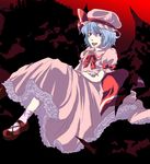  bad_id bad_pixiv_id blue_hair hat remilia_scarlet ribbon short_hair solo touhou tsumi wings 