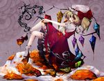  blonde_hair cake flandre_scarlet food hat one_side_up pastry ponytail red_eyes short_hair solo touhou wings yonago 