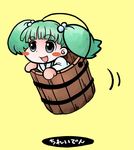  bucket chibi green_hair in_bucket in_container itsukage kisume solo touhou wooden_bucket 