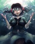  bad_id bad_pixiv_id blue_hair closed_eyes goldregen hair_bobbles hair_ornament hat kawashiro_nitori solo touhou twintails two_side_up underwater 