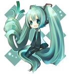  aqua_hair bad_id bad_pixiv_id chibi hatsune_miku himehi long_hair prehensile_hair smile solo spring_onion thighhighs twintails very_long_hair vocaloid 