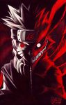  animal_ears forehead_protector fox_ears fox_tail male_focus mike_nesbitt monster multiple_tails naruto naruto_(series) red_eyes solo tail uzumaki_naruto zipper 