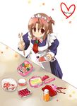  folded_ponytail food hayate_no_gotoku! maria_(hayate_no_gotoku!) misaki_kozue obentou solo tako-san_wiener 