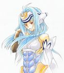  blue_hair headgear kos-mos kurono_riri long_hair red_eyes robot_ears simple_background solo white_background xenosaga xenosaga_episode_i 