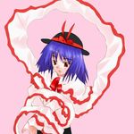  blue_hair gak hat nagae_iku red_eyes solo touhou 