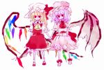  flandre_scarlet holding_hands miri_(tobira_no_mukou) multiple_girls remilia_scarlet siblings sisters sketch touhou wings 