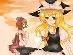  bad_id bad_pixiv_id blonde_hair hakurei_reimu hat kirisame_marisa multiple_girls touhou witch_hat yogiri 