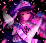  alice_(afternoon_gleam) fan folding_fan ghost hat japanese_clothes kimono petals pink_hair ribbon saigyouji_yuyuko short_hair smile solo touhou 