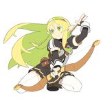  4224 arrow bow_(weapon) copyright_request fantasy pointy_ears solo thighhighs weapon 