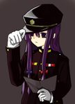 hat long_hair murakami4949 patchouli_knowledge purple_hair ribbon solo touhou uniform 