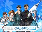  3girls :d adjusting_hair aliasing ayanami_rei blue_eyes blue_hair blush brown_hair evangelion:_2.0_you_can_(not)_advance glasses gloves grin hirata_katsuzou ikari_gendou kaji_ryouji long_hair makinami_mari_illustrious multiple_boys multiple_girls necktie neon_genesis_evangelion non-web_source official_art one_eye_closed open_mouth orange_hair pantyhose ponytail product_placement razor rebuild_of_evangelion red_eyes red_hair schick school_uniform semi-rimless_eyewear shaving shaving_cream shikinami_asuka_langley short_hair smile souryuu_asuka_langley sunglasses white_gloves 