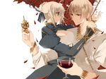  1girl artoria_pendragon_(all) bad_id bad_pixiv_id blonde_hair bracelet chain chess_piece dress enkidu_(weapon) fate/zero fate_(series) flower gilgamesh green_eyes jewelry loyalists necklace red_eyes red_flower red_rose rose saber 