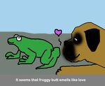  &hearts; &lt;3 amphibian butt canine dog feral frog funnyortragic happy mammal sniffing 