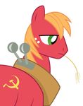  alpha_channel big_macintosh_(mlp) blonde_hair communist equine feral freckles friendship_is_magic hair hammer_and_sickle hi_res horse male mammal my_little_pony pony solo soviet spritttrinker yoke 