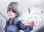  black_eyes eyepatch final_fantasy final_fantasy_viii fuujin_(ff8) jacket lif looking_at_viewer short_hair silver_hair 