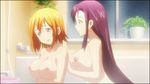  amaya_haruko animated animated_gif bath blue_eyes breasts eyes_closed kushiya_inaho large_breasts long_hair maken-ki! nipples purple_hair red_eyes red_hair 