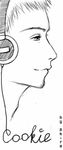  greyscale headphones imakoo lowres male_focus monochrome original portrait profile self_upload solo traditional_media 