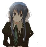  bad_id bad_pixiv_id blue_eyes blue_hair hair_ribbon head_tilt long_hair looking_away ribbon sao_(0060) school_uniform simple_background solo strawberry_panic! suzumi_tamao 