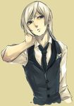  bad_id bad_pixiv_id blue_eyes male_focus necktie original shiro_(reptil) simple_background solo vest 