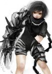  armor bad_id bad_pixiv_id black_hair gloves lips metal_gloves original rofuro-e solo standing white_background 