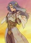  blue_eyes blue_hair krelian_(xenogears) long_hair male_focus rabbitlovesick solo tiara xenogears 