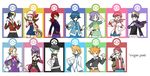  6+boys adjusting_clothes adjusting_hat ahoge akane_(pokemon) aqua_eyes arms_up backpack backwards_hat bad_id bad_pixiv_id bag baseball_cap belt black_hair blonde_hair blue_eyes blue_hair bow bowtie brown_eyes brown_hair cabbie_hat cape domino_mask elite_four formal gloves gold_(pokemon) grey_eyes gym_leader hair_ornament hair_over_one_eye hand_on_hip hat hayato_(pokemon) headband itsuki_(pokemon) jacket jewelry kasumi_(pokemon) kotone_(pokemon) lance_(pokemon) long_hair low_twintails mask matsuba_(pokemon) minaki_(pokemon) multiple_boys multiple_girls necklace one-piece_swimsuit ookido_green open_mouth orange_hair overalls pink_eyes pink_hair pointing pokemon pokemon_(game) pokemon_hgss popped_collar purple_eyes purple_hair red_(pokemon) red_(pokemon_frlg) red_hair scarf serious short_hair shorts silver_(pokemon) smile suit swimsuit tsukushi_(pokemon) twintails vanilla1034 vs_seeker wristband 