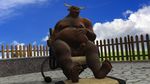  beer beverage bovine bull cattle centrifugalbbq chubby male mammal minotaur obese outside overweight penis solo 