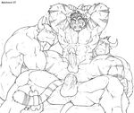  anal anal_penetration anthro anus balls biceps big_muscles big_penis bovine bull cattle cum cum_in_ass cum_inside cumshot erection eyes_closed feline flexing from_behind fur gay group group_sex horn male mammal maxima muscles nipples nude on_top orgasm pecs penetration penis pubes reverse_cowgirl_position sex sweat thick_penis threesome tiger vein 