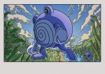  animal_focus blue_sky closed_mouth cloud day full_body grass highres lake no_humans onamuzi_illust open_mouth outdoors plant pokemon pokemon_(creature) pokemon_focus poliwag poliwhirl shore sky water 