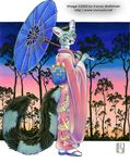  2003 cat echo feline female genet japanese japanese_clothing kacey kimono mammal umbrella 
