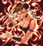  alternate_costume brown_eyes brown_hair chun-li evil_grin evil_smile fingernails freideugoi grin sharp_fingernails smile solo spikes street_fighter 