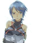  1girl aqua_(kingdom_hearts) artist_request blue_eyes blue_hair breasts crossed_arms highres kingdom_hearts kingdom_hearts_birth_by_sleep large_breasts solo 